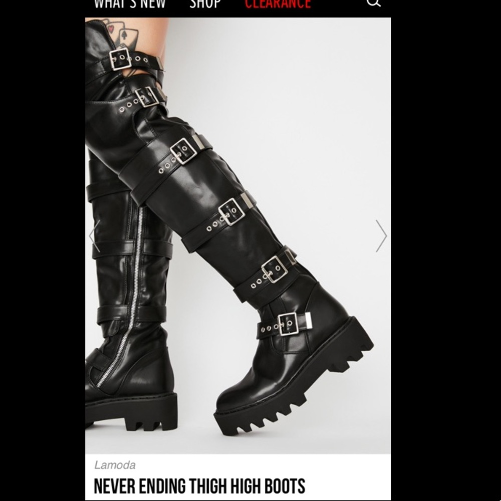 Dolls Kill Never Ending Thigh High Boots